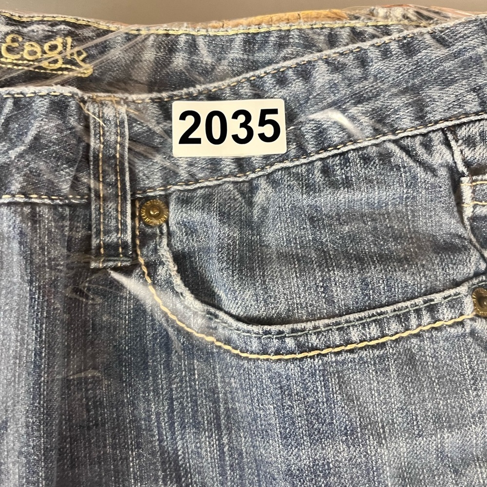 American Eagle Y2K Straight ‘77 Jeans Womens 8 100% cotton Blue Denim Retro 2035 - Picture 11 of 11